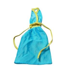Vintage Barbie Clothing Blue Turquoise Halter Wrap Dress 1970s 1980s READ